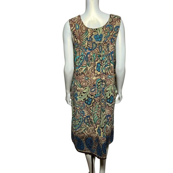Bobbie Brooks Floral Cotton Tunic Dress Size L (14/16) Vibrant Pattern - Picture 3 of 9
